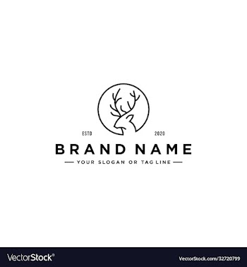 deer line art logo design