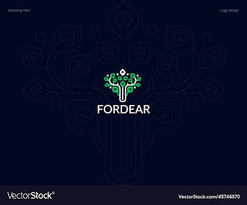 deer logo design with leaf trees free