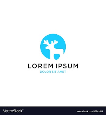 Deer rounded logo template icon vector image