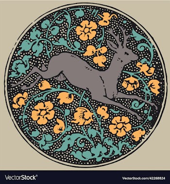 deer running through foliage circlet design