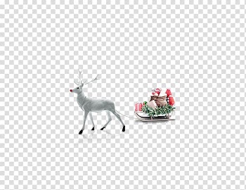 Deer Santa Claus Christmas tree Gift, Deer pull Gift transparent background PNG clipart