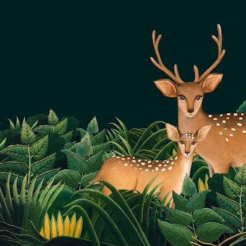Deer wildlife background, black drawing | Free Photo Illustration - rawpixel