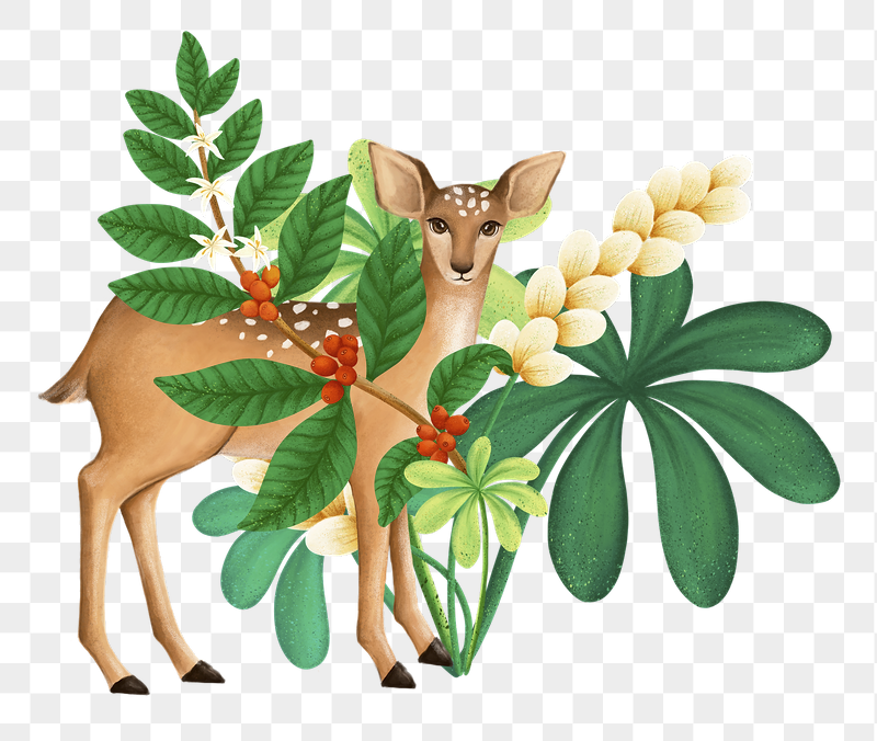 Deer wildlife png sticker, cute | Free PNG Illustration - rawpixel