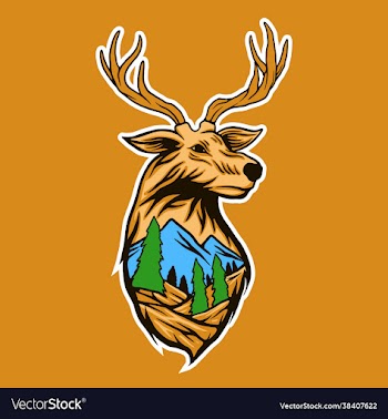 deer with landscape
