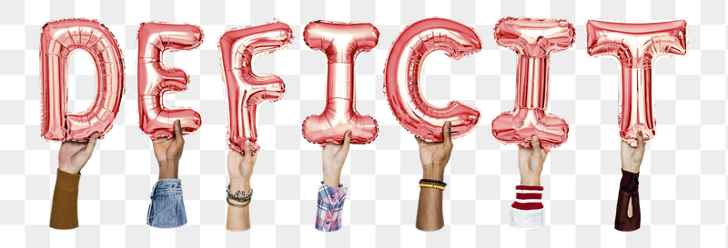 Deficit word png, hands holding | Free PNG - rawpixel