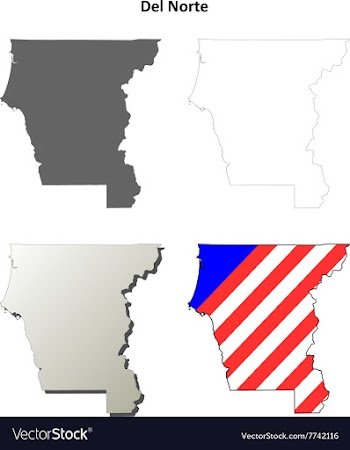 Del Norte County California outline map set vector image