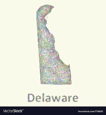 Delaware line art map vector image