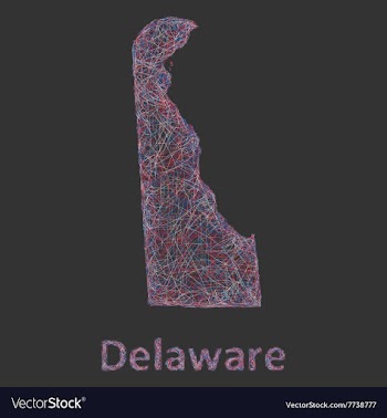 Delaware line art map vector image