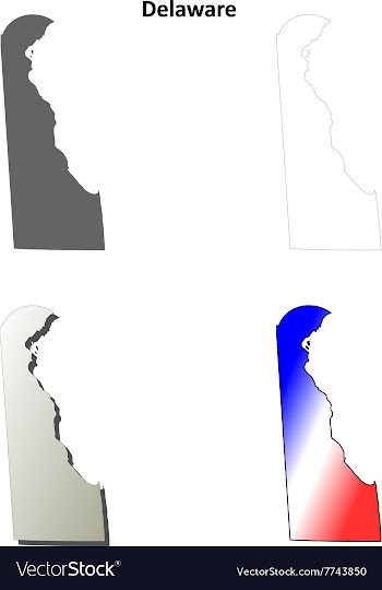 Delaware outline map set vector image