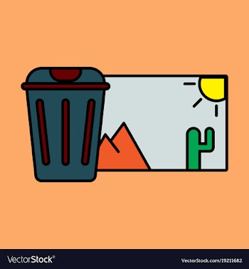 Delete image flat icon on color background vector image