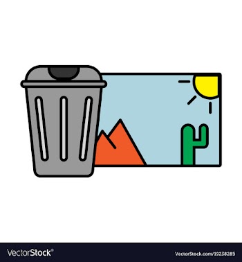 Delete image flat icon on color background vector image