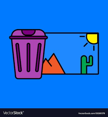 Delete image flat icon on color background vector image