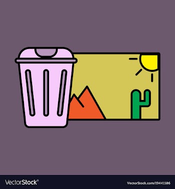Delete image flat icon on color background vector image