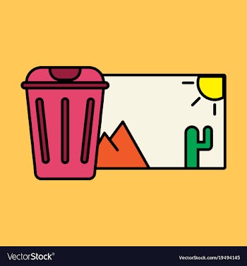 Delete image flat icon on color background vector image