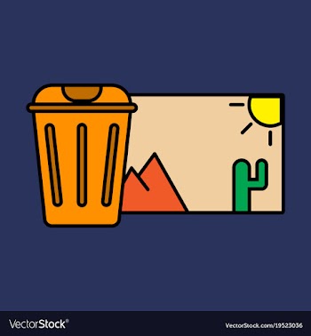 Delete image flat icon on color background vector image