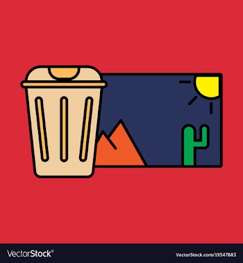 Delete image flat icon on color background vector image