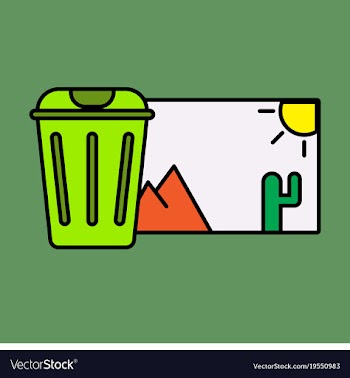 Delete image flat icon on color background vector image