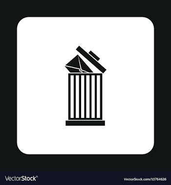 Delete letter in basket icon simple style vector image
