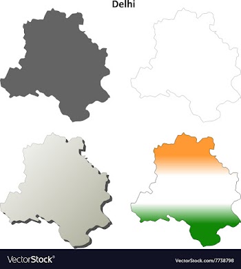 Delhi blank detailed outline map set vector image