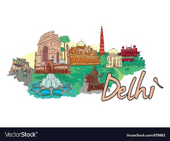 Delhi doodles vector image