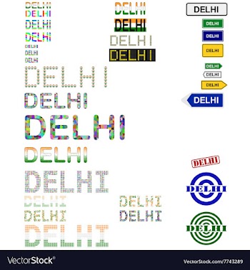 Delhi text design set vector image