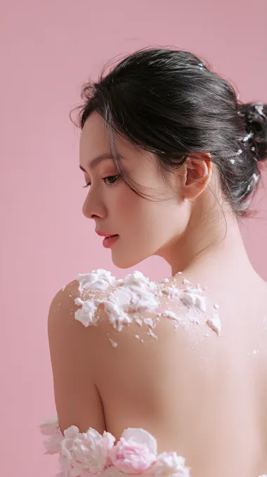 Delicate Beauty: Asian Model with Natural Foam Delicate Beauty: Asian Model with Natural Foam