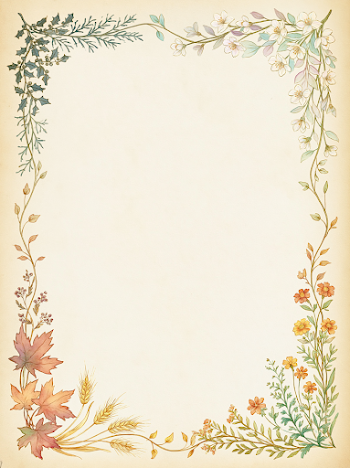 Delicate Botanical Frame for Cottagecore Aesthetic
