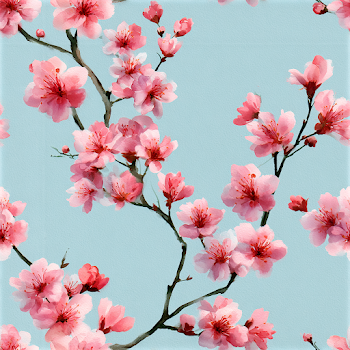 Delicate Cherry Blossom Watercolor Pattern