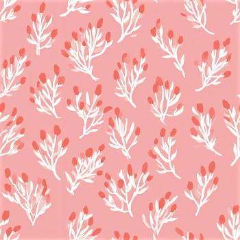 Delicate Floral Pattern on Dusty Pink Background