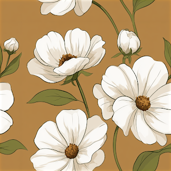Delicate Floral Pattern on Warm Background
