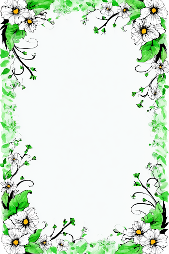 Delicate Hand-Drawn Botanical Frame with Whimsical Flowers