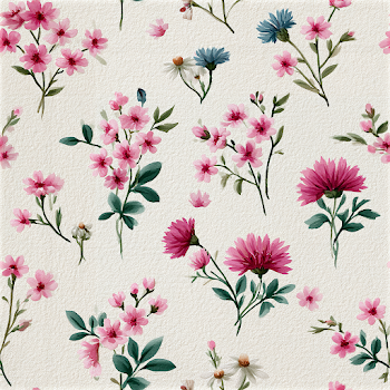 Delicate Hand-Painted Wildflower Ditsy Print