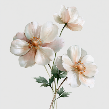 Delicate Japanese Anemone Watercolor Clipart