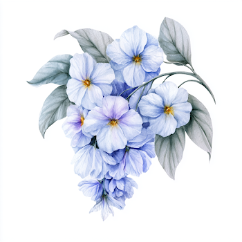 Delicate Periwinkle Botanical Watercolor