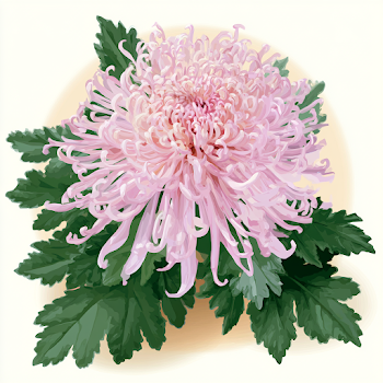Delicate Pink Chrysanthemum Illustration