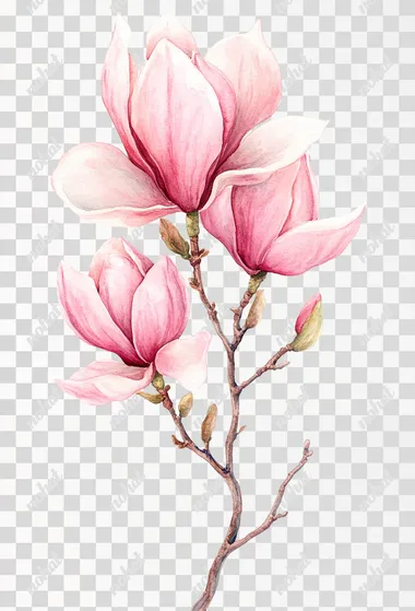 Delicate Pink Magnolia Blossom Clipart for Elegant Designs Delicate Pink Magnolia Blossom Clipart for Elegant Designs