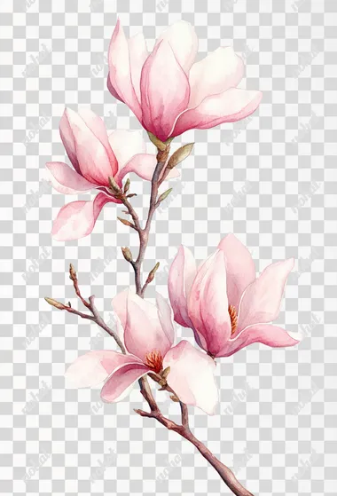 Delicate Pink Magnolia Blossom Clipart for Elegant Designs Delicate Pink Magnolia Blossom Clipart for Elegant Designs