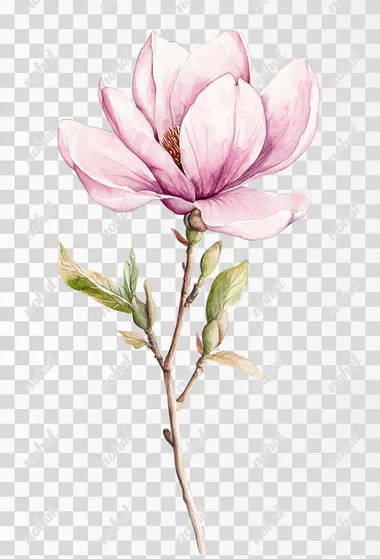 Delicate Pink Magnolia Flower Clipart for Elegant Designs Delicate Pink Magnolia Flower Clipart for Elegant Designs