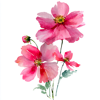 Delicate Pink Watercolor Flowers
