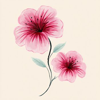 Delicate Pink Wildflowers with Dark Stem