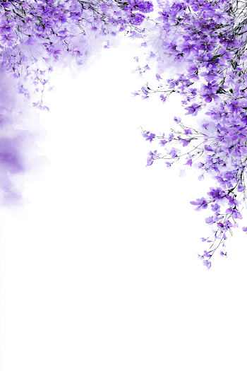 Delicate Purple Floral Border