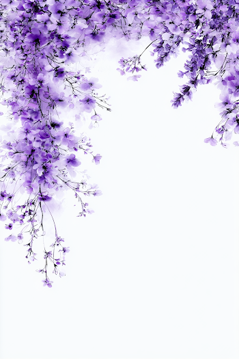 Delicate Purple Floral Border