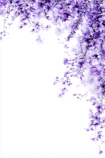 Delicate Purple Wildflower Botanical Frame