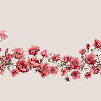 Delicate Rose Border on Light Background