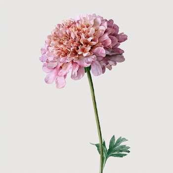Delicate Scabiosa Wildflower Watercolor Illustration