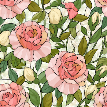 Delicate Stained Glass Floral Pattern