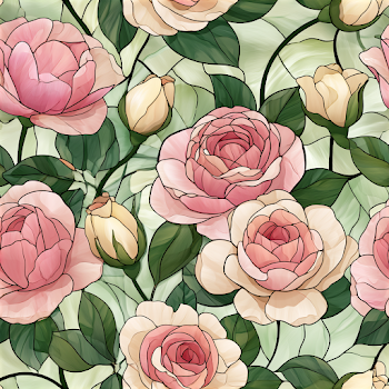 Delicate Stained Glass Floral Pattern