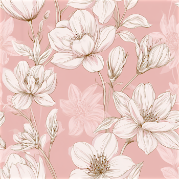 Delicate Vintage Floral Pattern in Soft Blush Pink