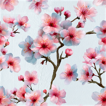 Delicate Watercolor Cherry Blossom Pattern