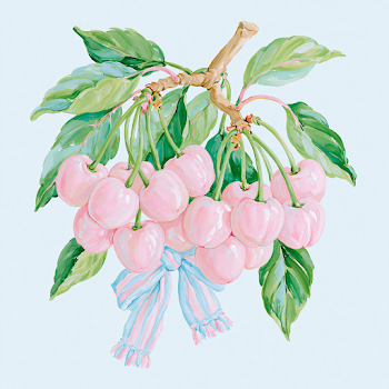 Delicate Watercolor Cherry Branch
